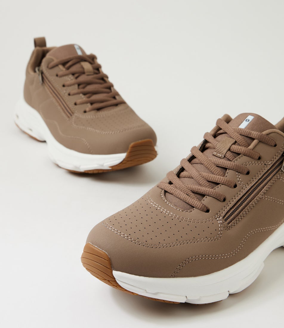 Willin Taupe Fabric Sneakers