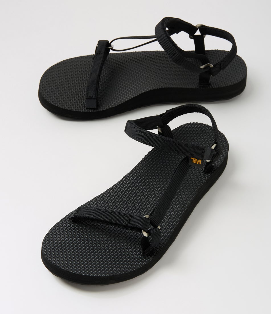 W Original Universal Slim Black Fabric Sandals