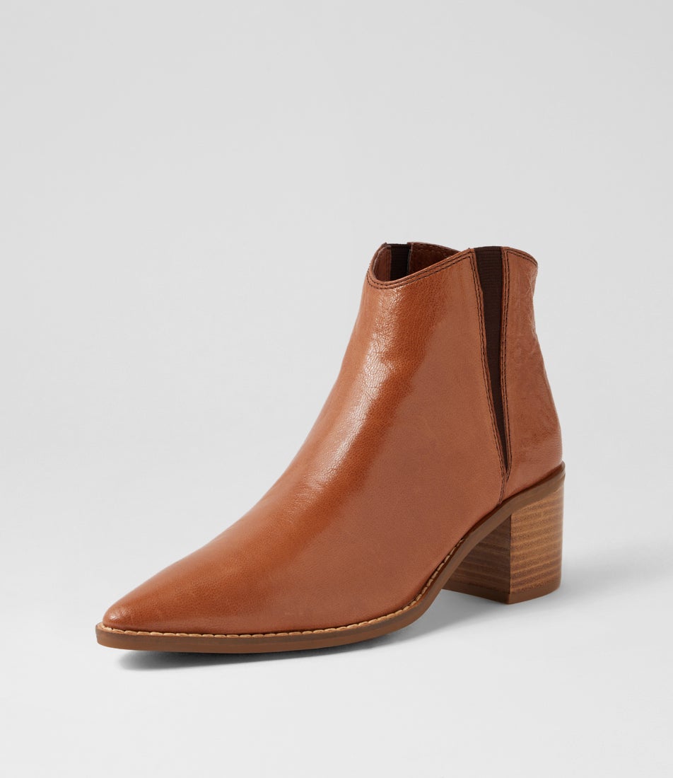 Fondue Cognac Polish Leather Ankle Boots