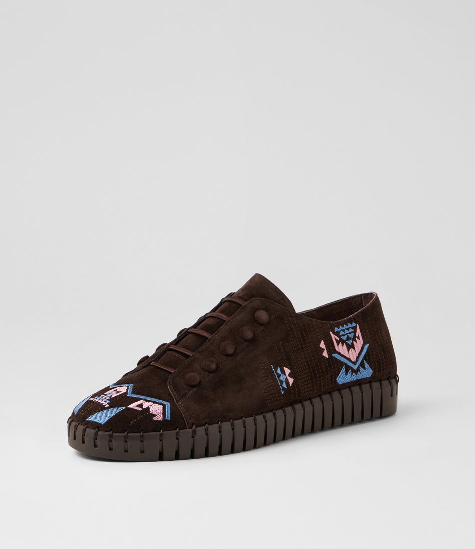 Hangela Choc Multi Suede Sneakers