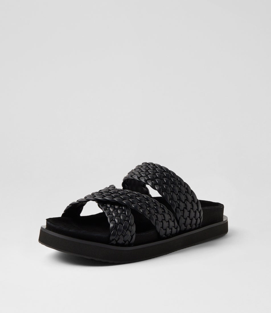 Rhodes Cross Slide Black Weave Slides