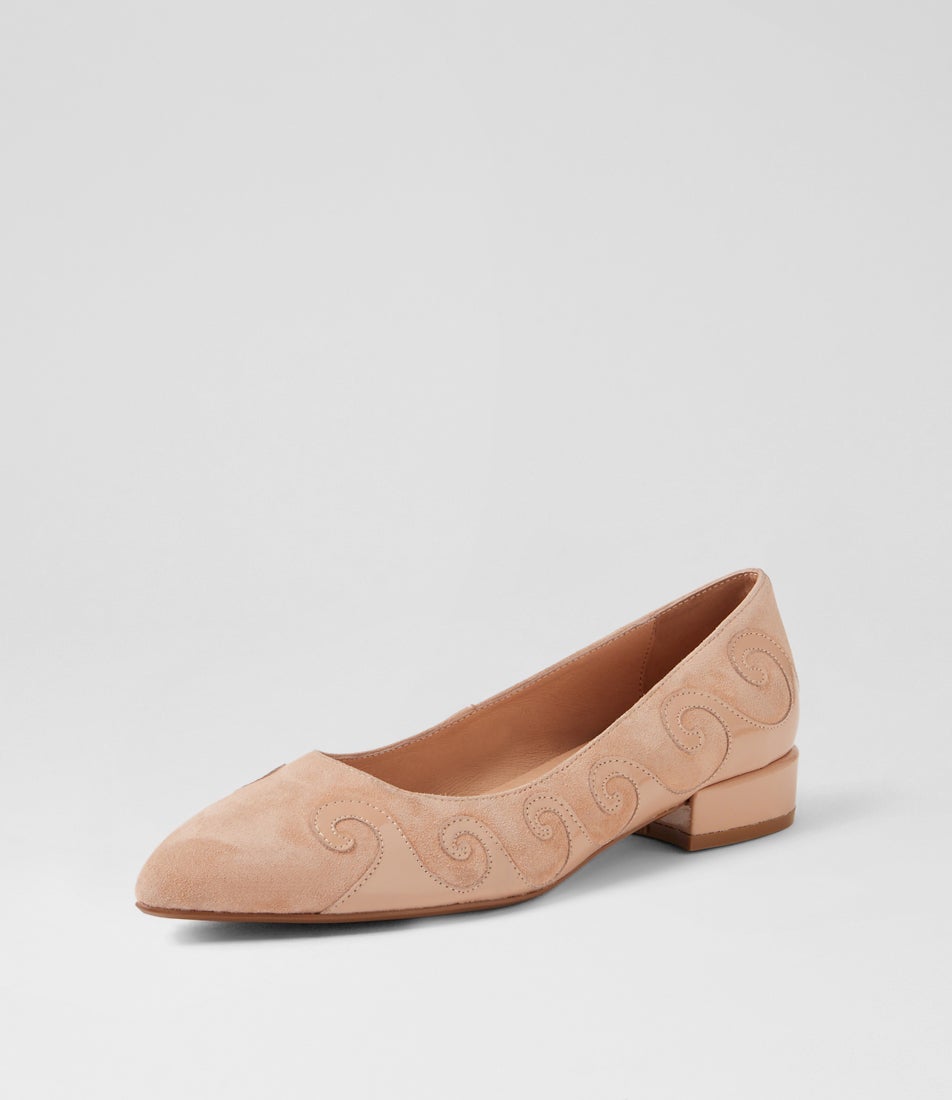 Everests Cappuccino Suede Patent Ballet Flats