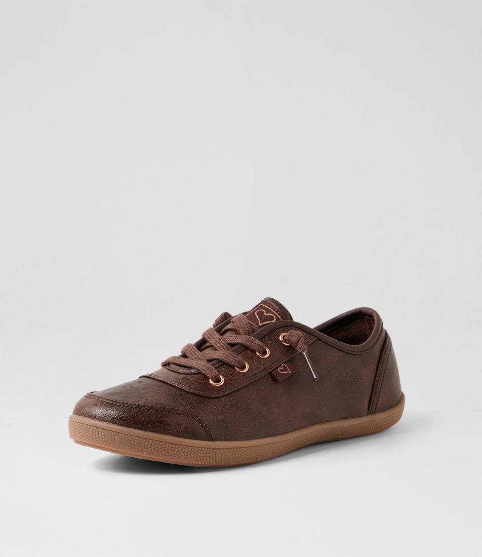Mynka Lace Ups Choc Sneakers