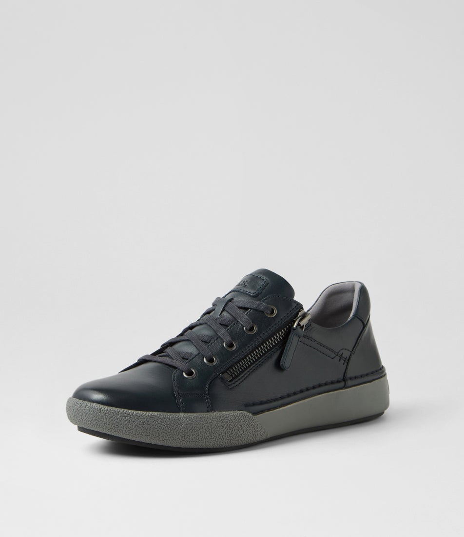 Claire 13 Indigo Leather Sneakers