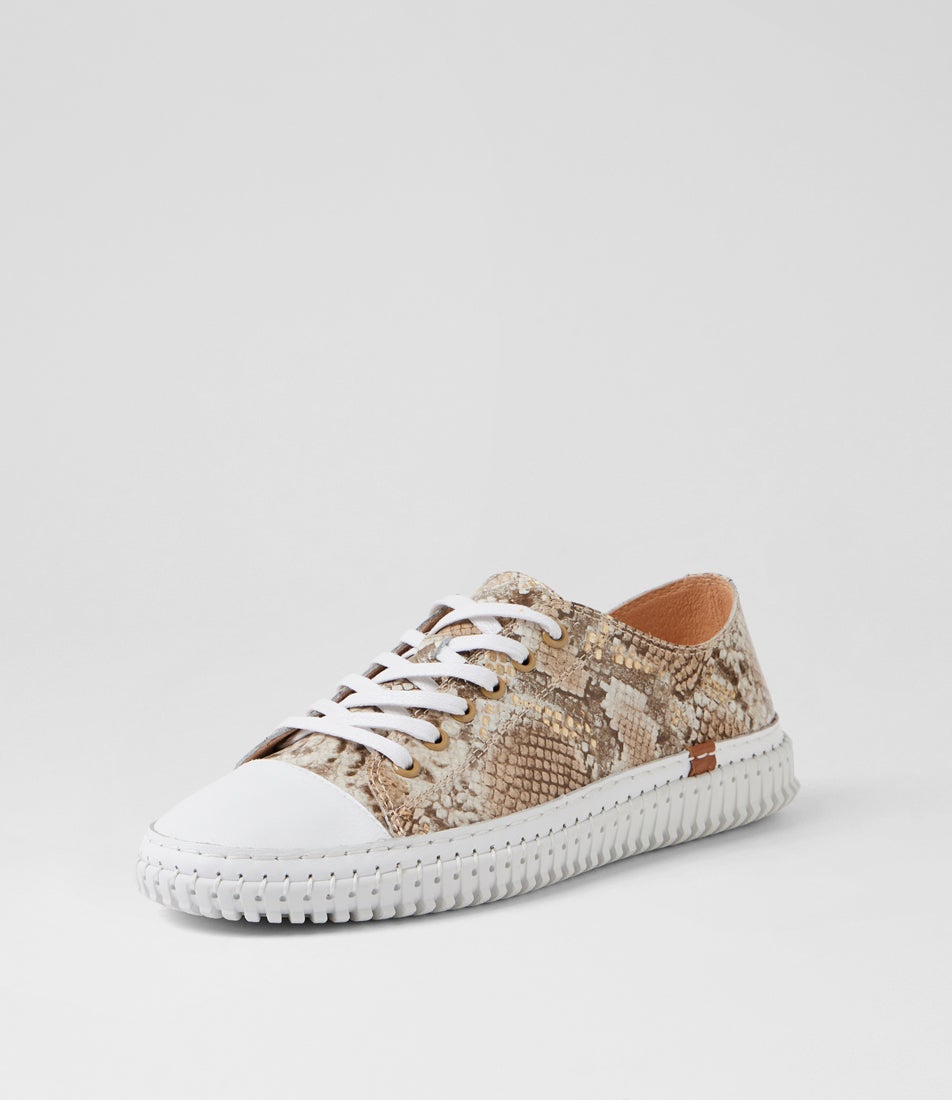 Jitarrs Neutral Metallic Snake Sneakers