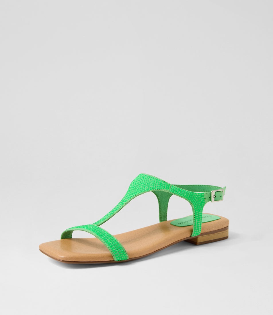 Parah Lime Suede Sandals