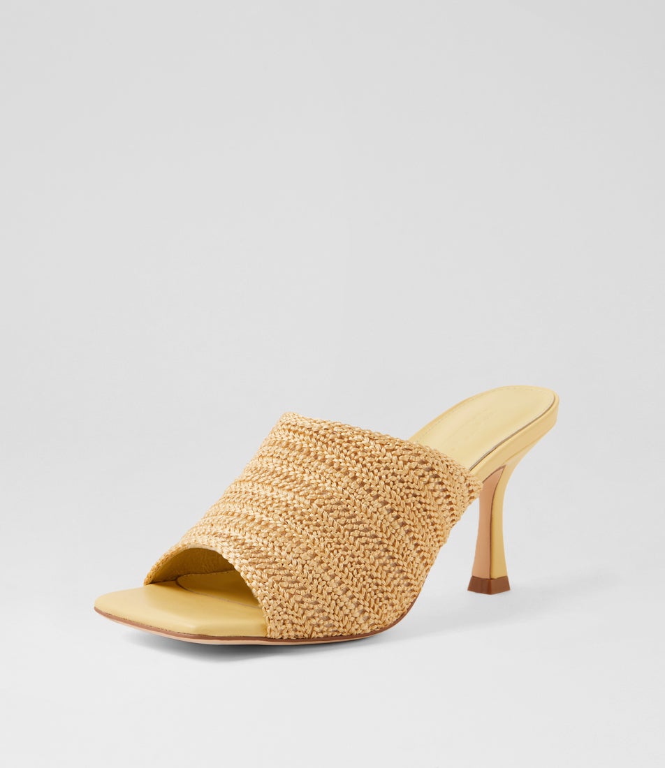 Wesena Lemon Woven Leather Sandals