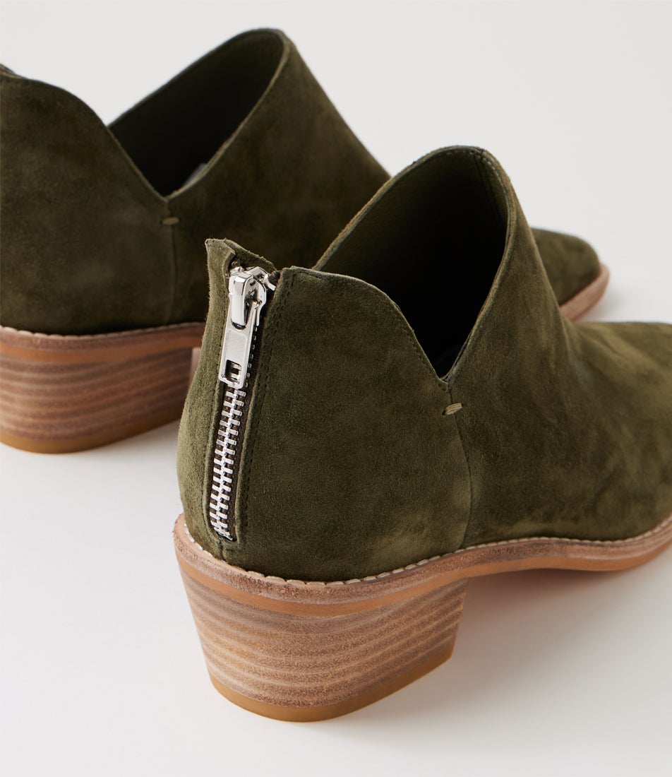 Dolfin Khaki Suede Ankle Boots