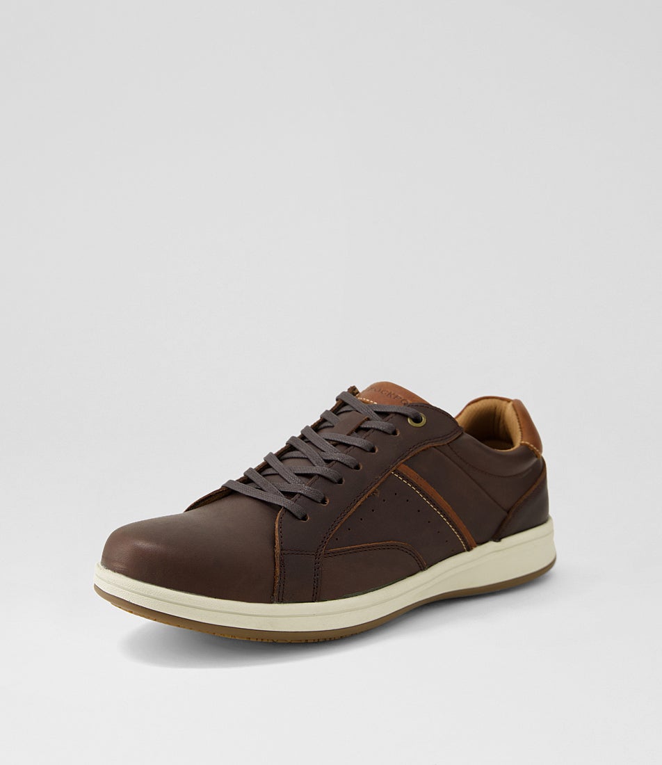 Jeb Chocolate Leather Lace Up Flats