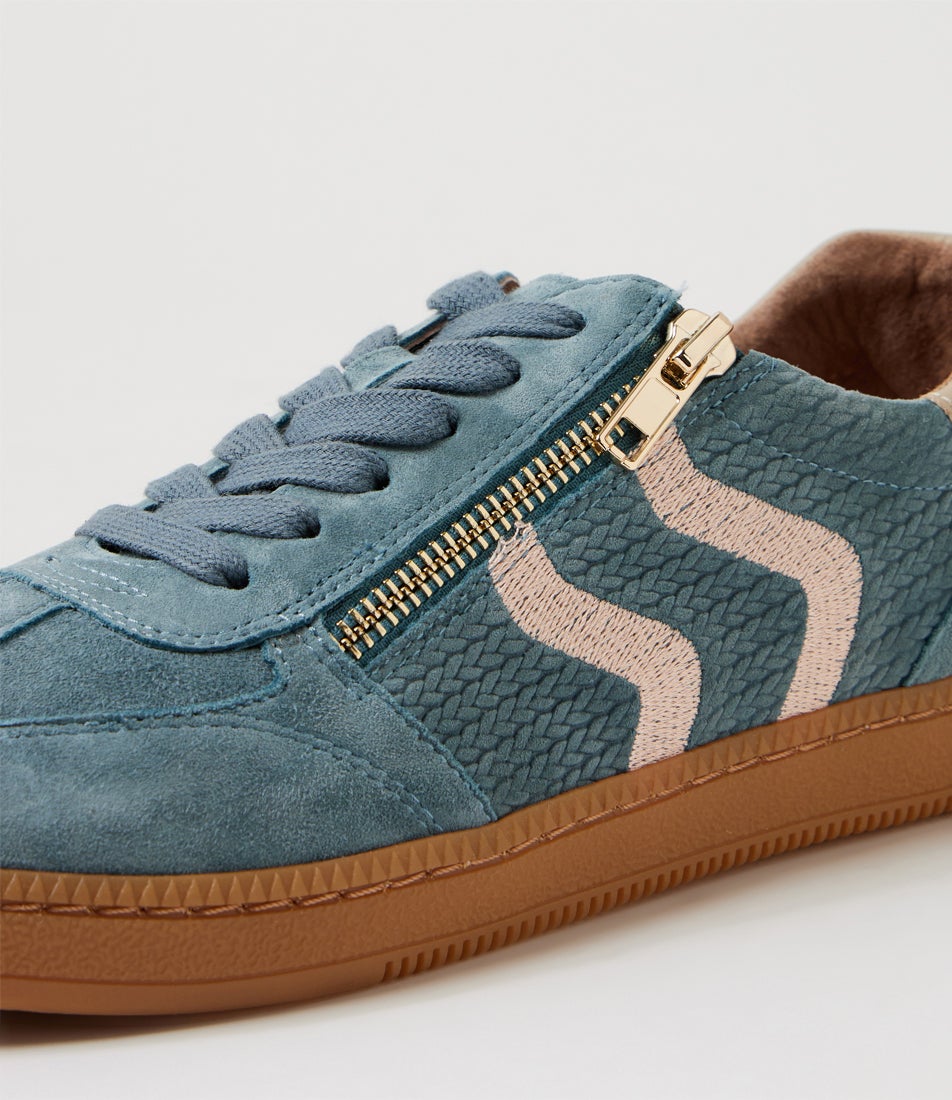 Darcys Dusty Denim Leather Sneakers
