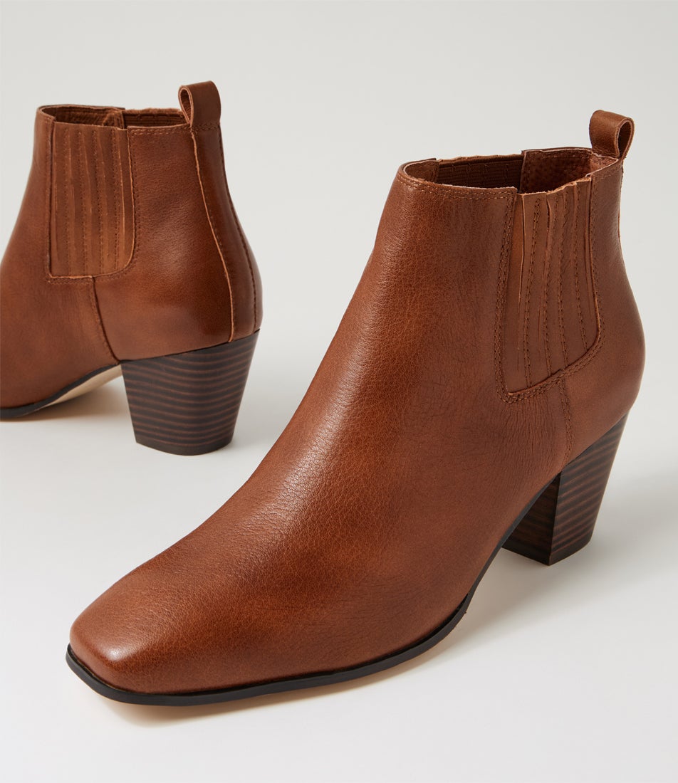 Rococo Whiskey Leather Ankle Boots