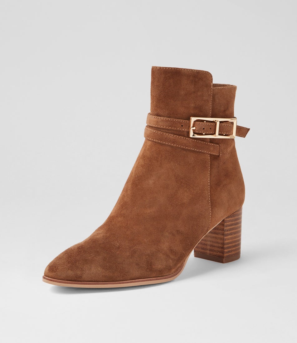 Blida Nutmeg Natural Suede Ankle Boots