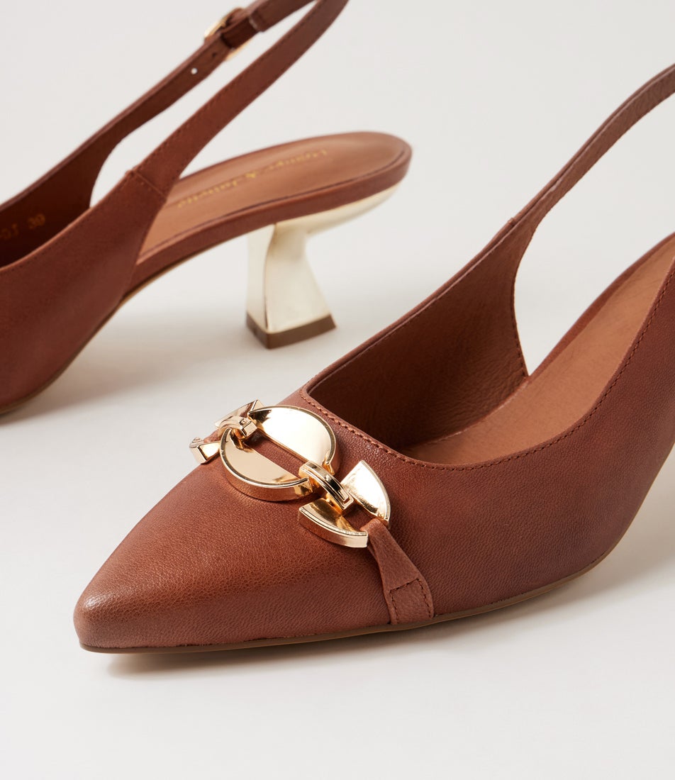 Littany Tan Leather Heels
