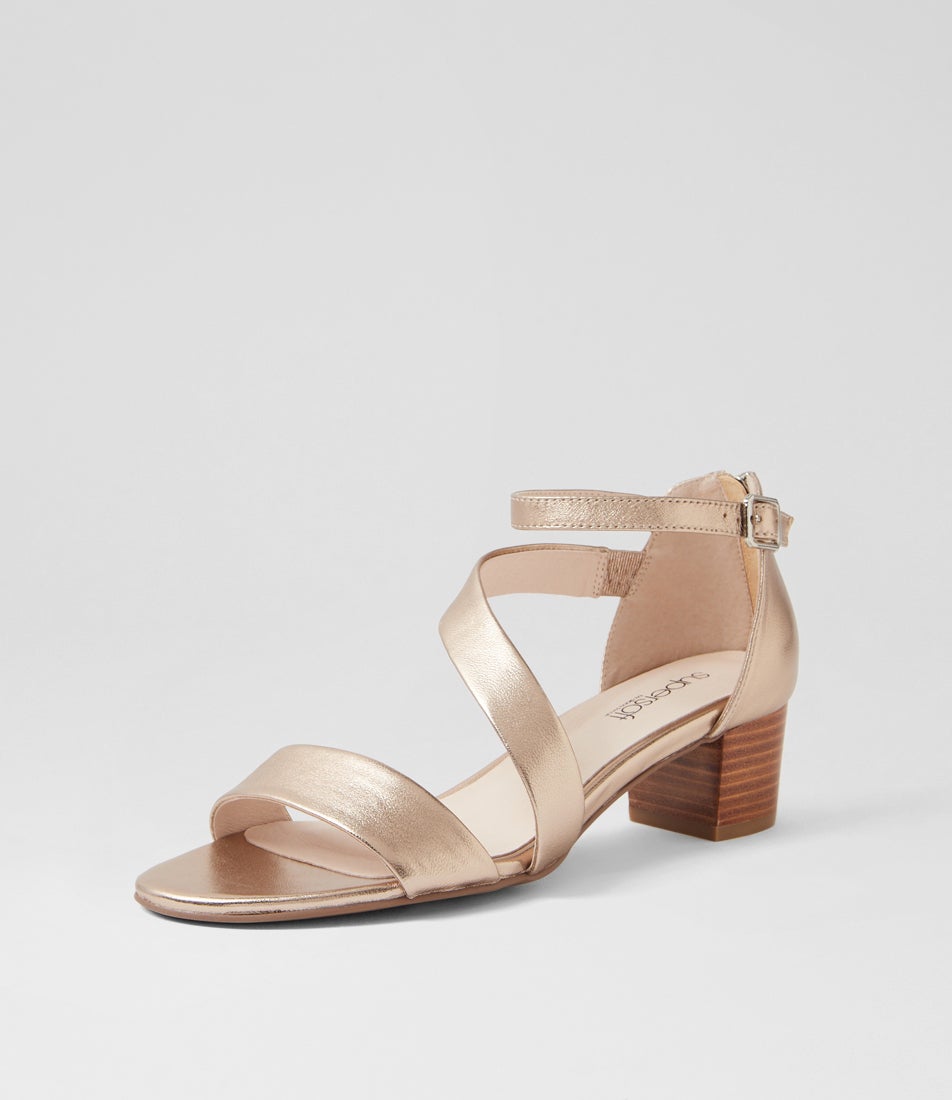 Caring Champagne Leather Sandals