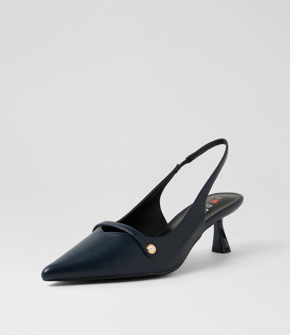 Wrender Navy Smooth Heels