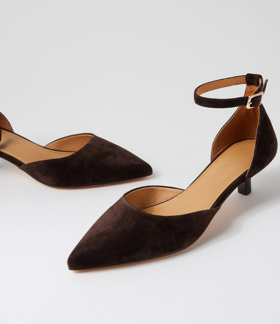 Cushla Dark Choc Suede Pump Heels