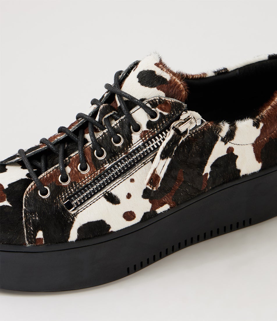 Wolfie Black Choc Cow Black Pony Sneakers