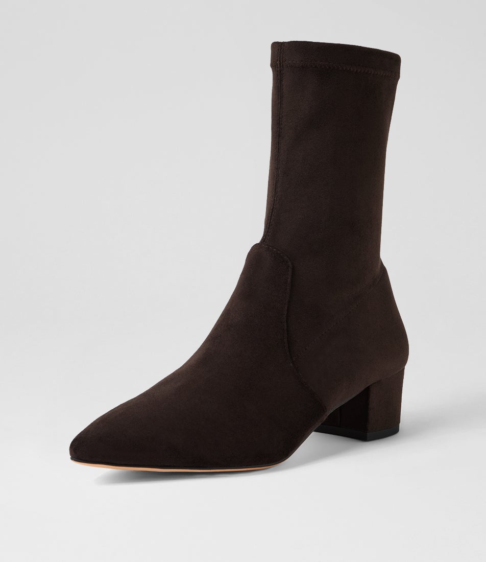 Atlanta Choc Stretch Microsuede Ankle Boots
