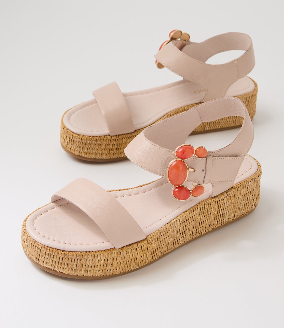 Zookies Nude Melon Leather Sandals