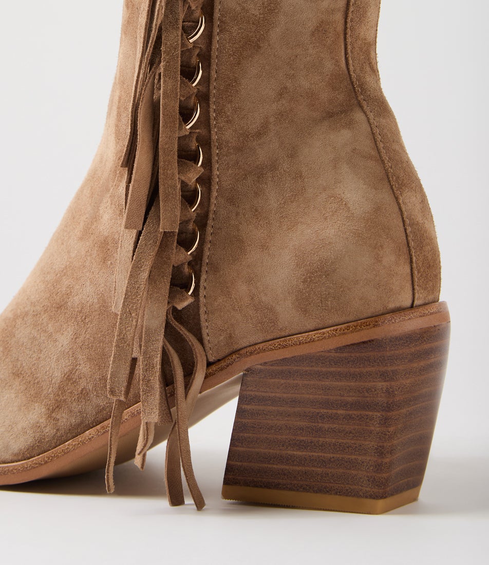 Joday Light Choc Suede Ankle Boots