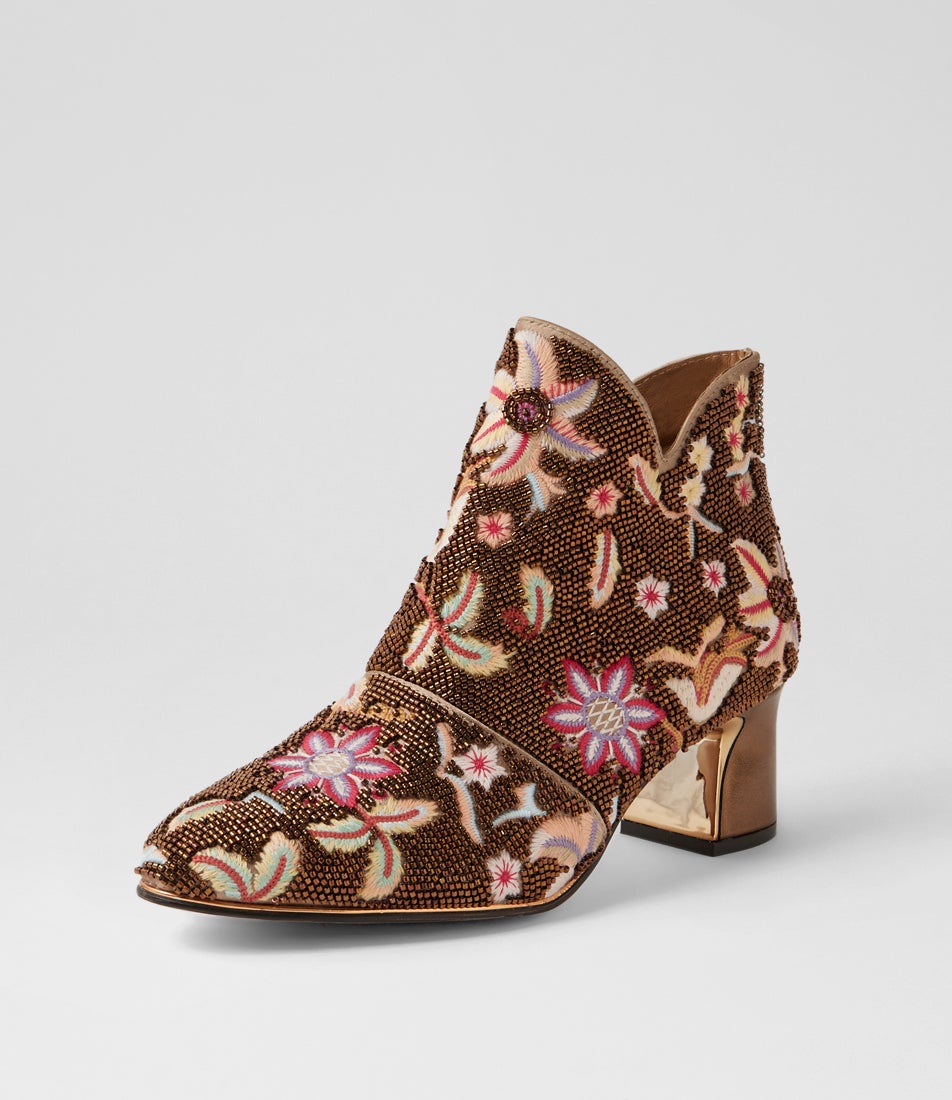 Jikes Bronze Multi Ankle Boots