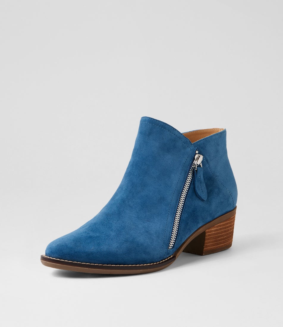 Eisa Xf Dark Denim Suede Ankle Boots