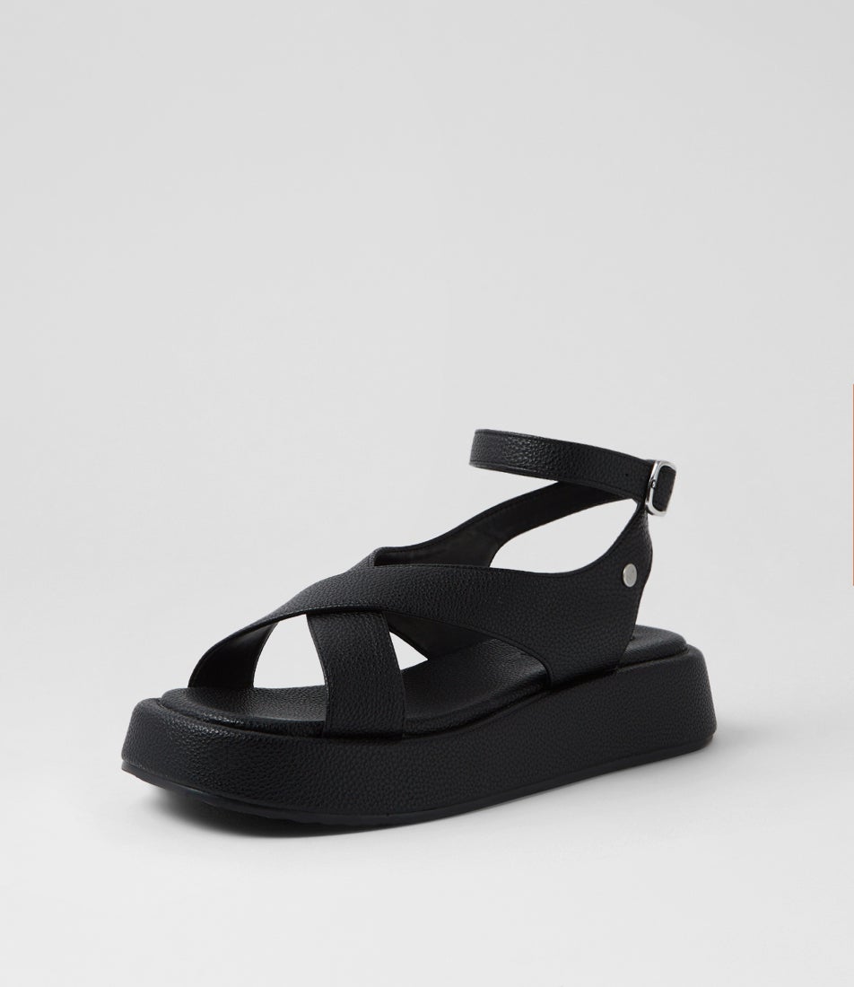 Noya Black Pu Sandals