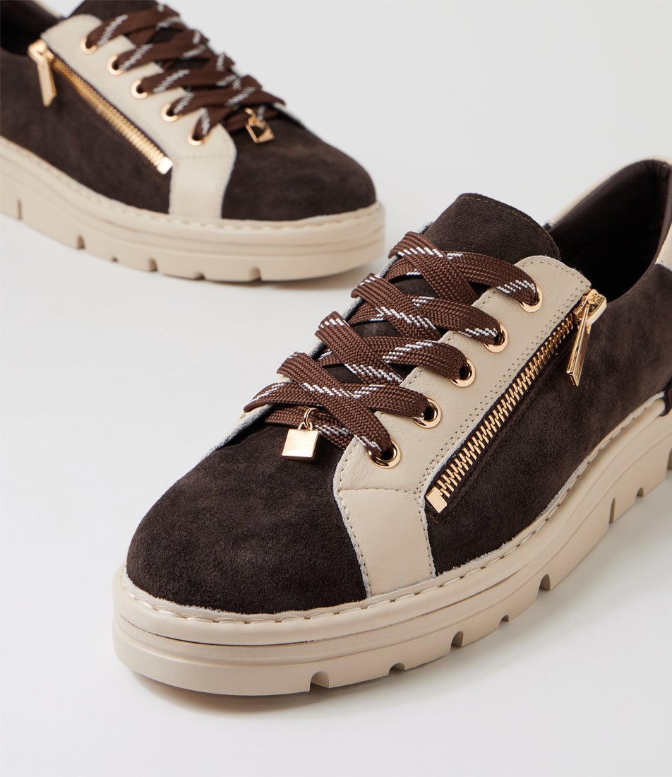 Elos Choc Milk Suede Leather Sneakers