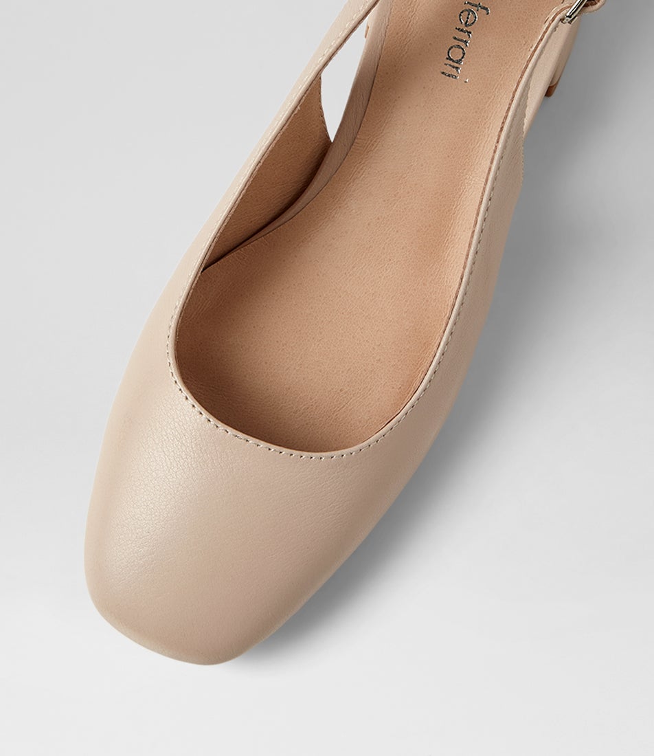 Mamia Nude Leather Heels