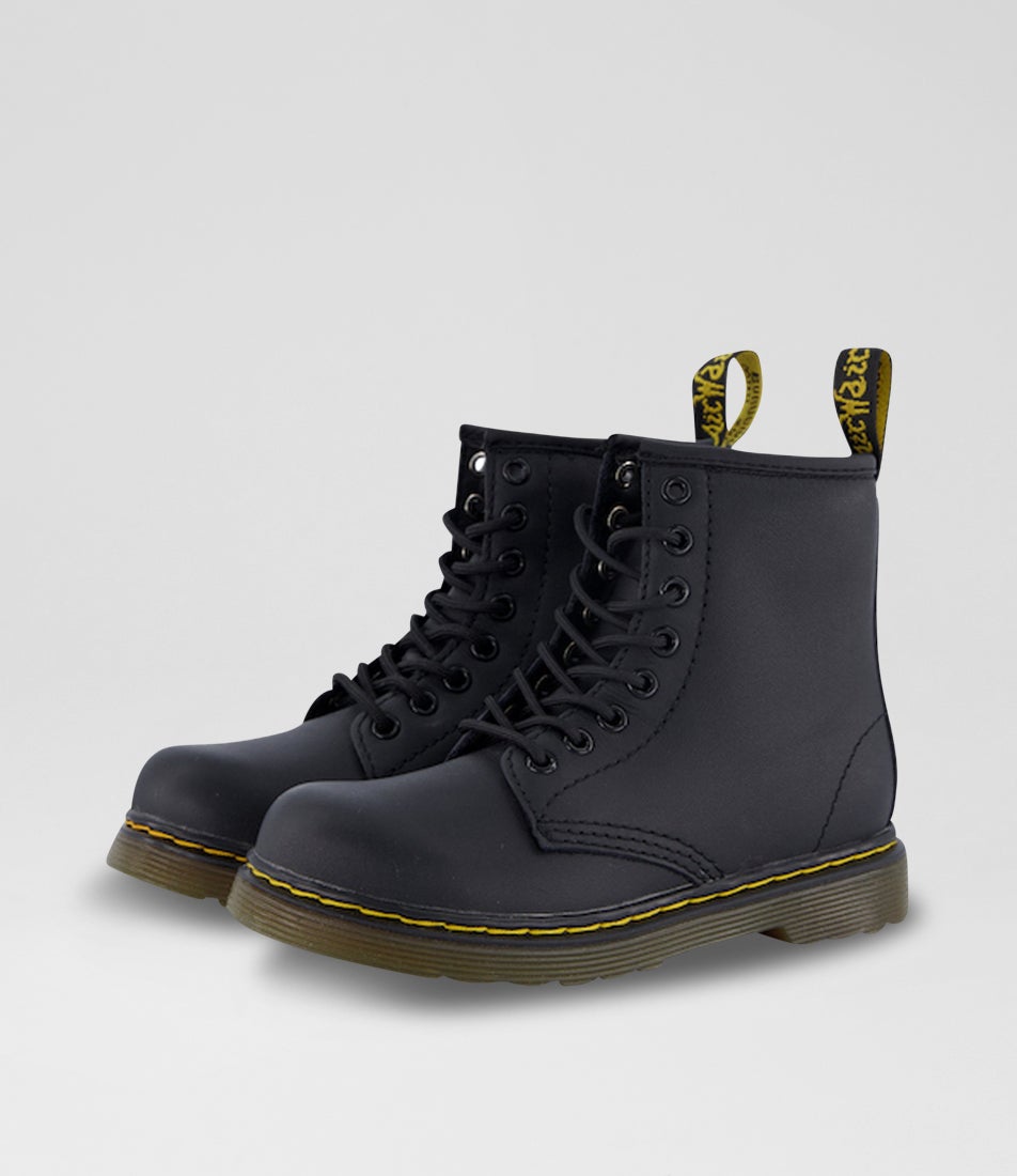1460 Junior Black Leather Calf Boots