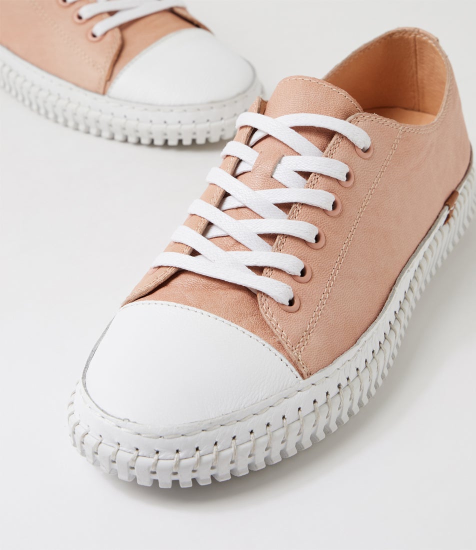 Jitarrs White Rose Shrunken Leather Sneakers