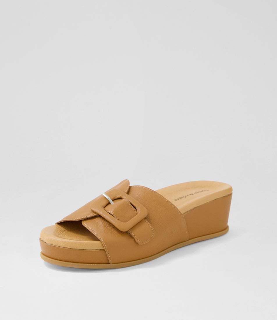 Feenix Dark Tan Leather Sandals