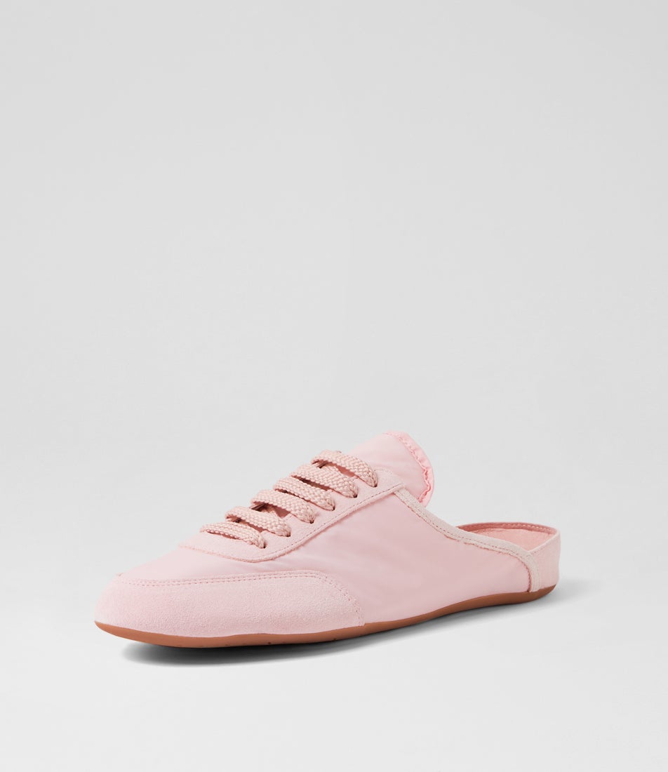 Bronkie Pale Pink Suede Fabric Flat Shoes