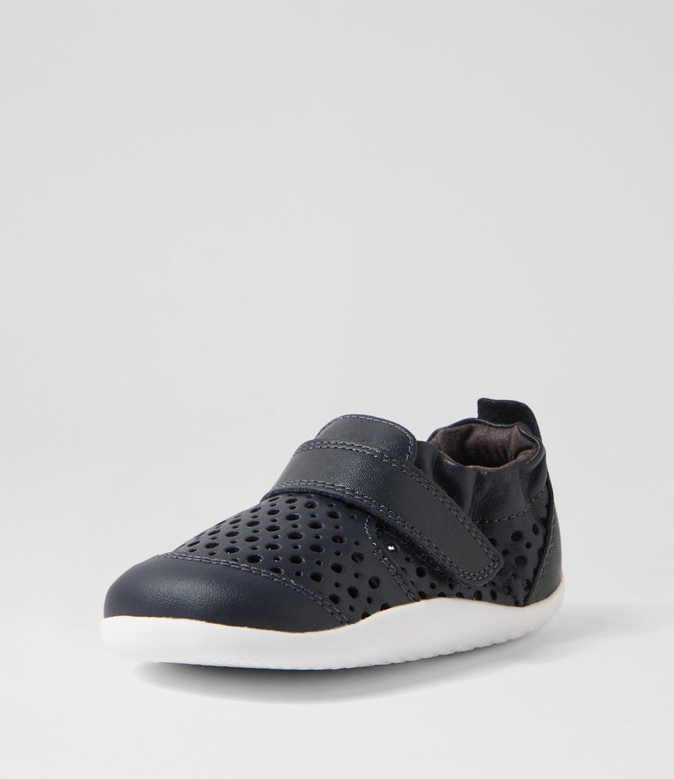 Xp Go Punch Infant Navy Leather Flat Shoes