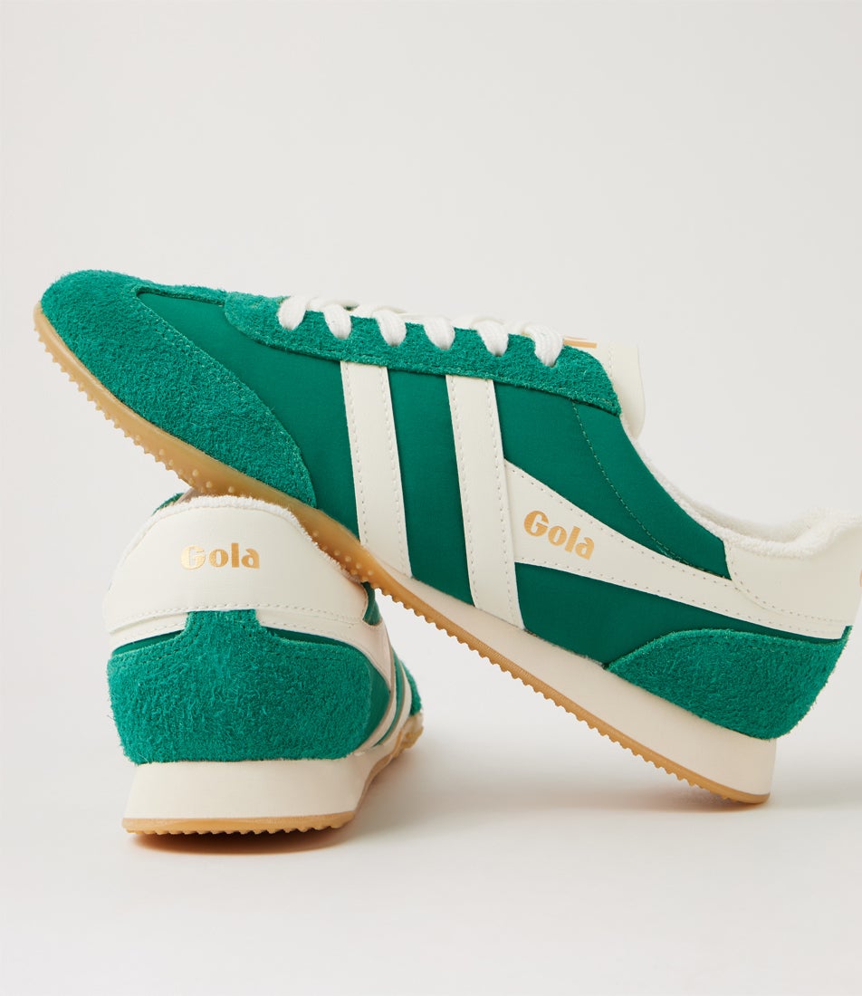 Sprinter W Green Off White Suede Nylon Sneakers
