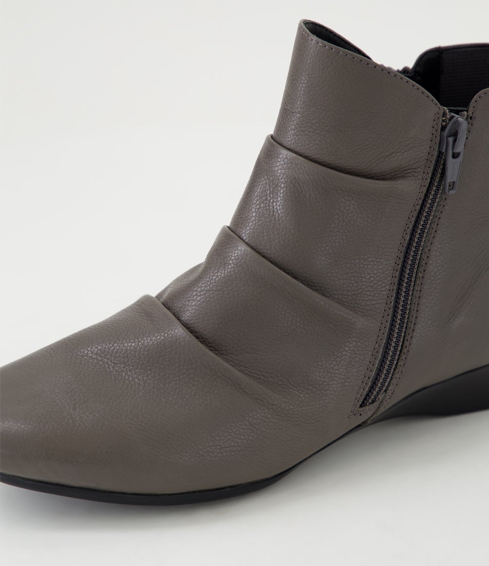 Romans Dark Grey Leather Ankle Boots
