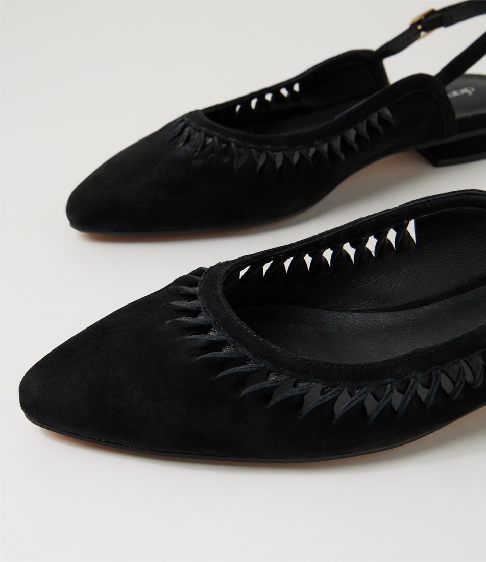 Daxton Black Suede Flat Shoes