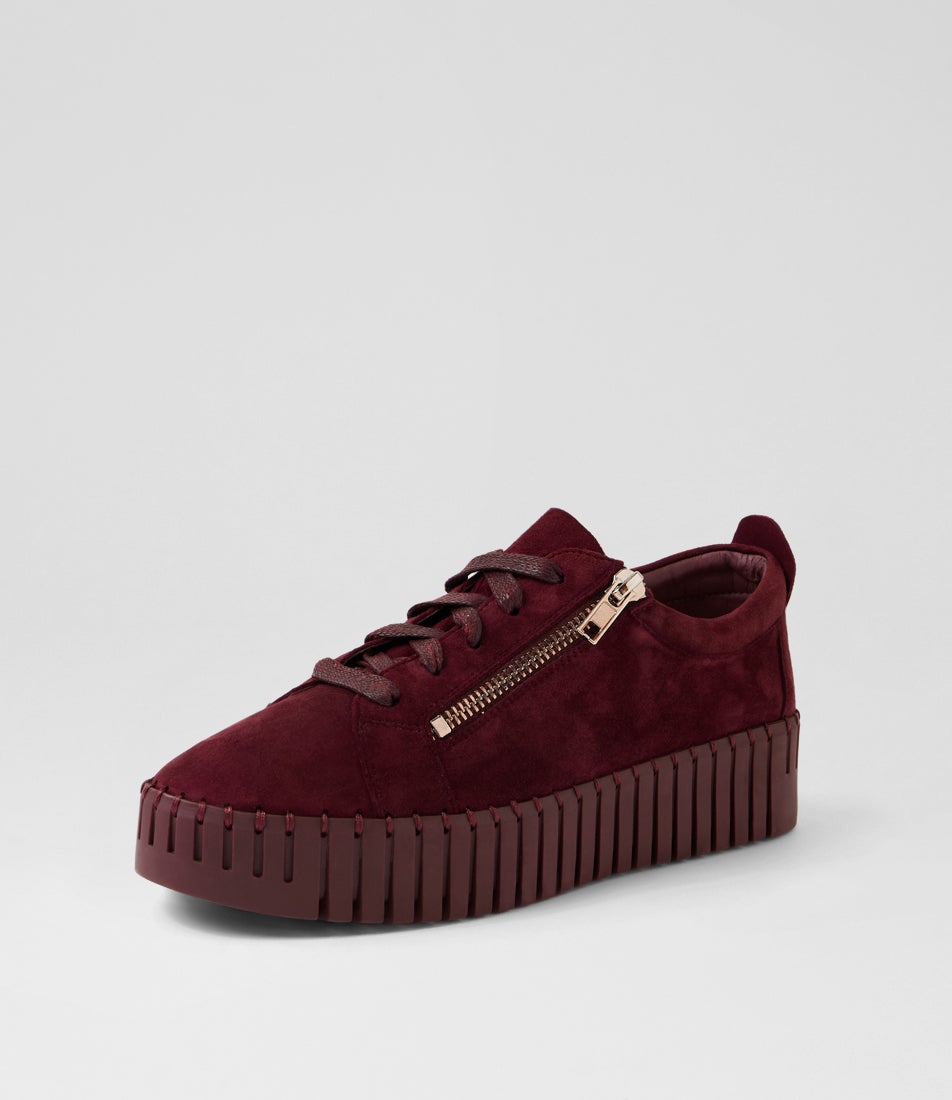 Bump Burgundy Suede Sneakers