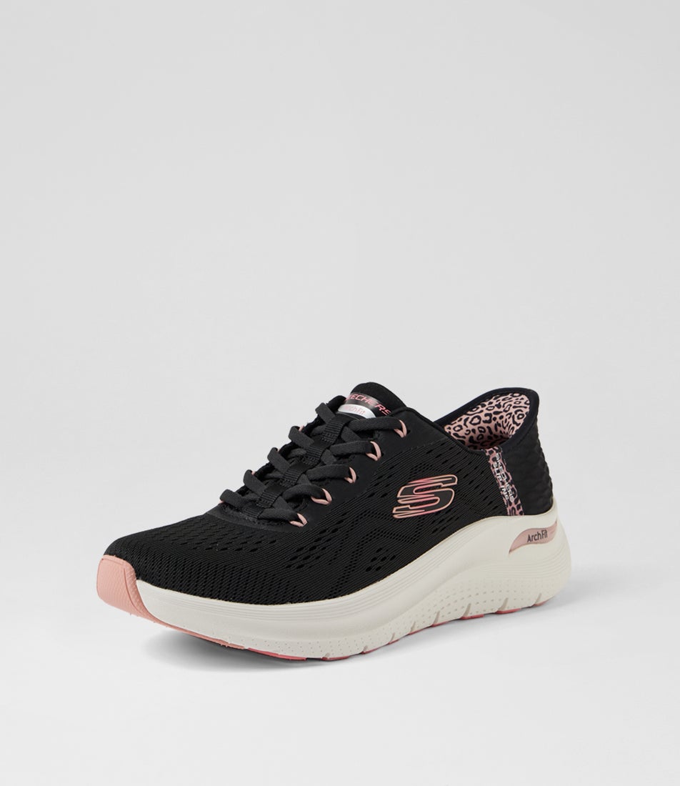 Arch Fit 2 Black Pink Leopard Multi Mesh Sneakers