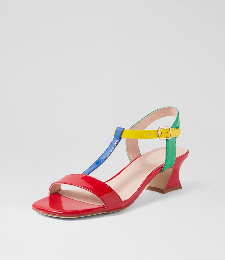 Wernice Red Multi Patent Leather Sandals