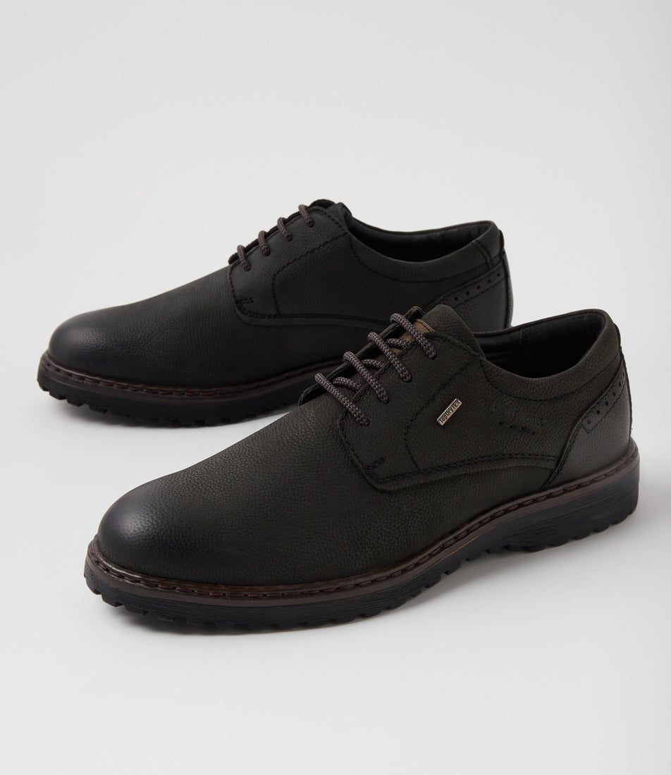 Erroll 50 Schwarz Nubuck Lace Up Flats
