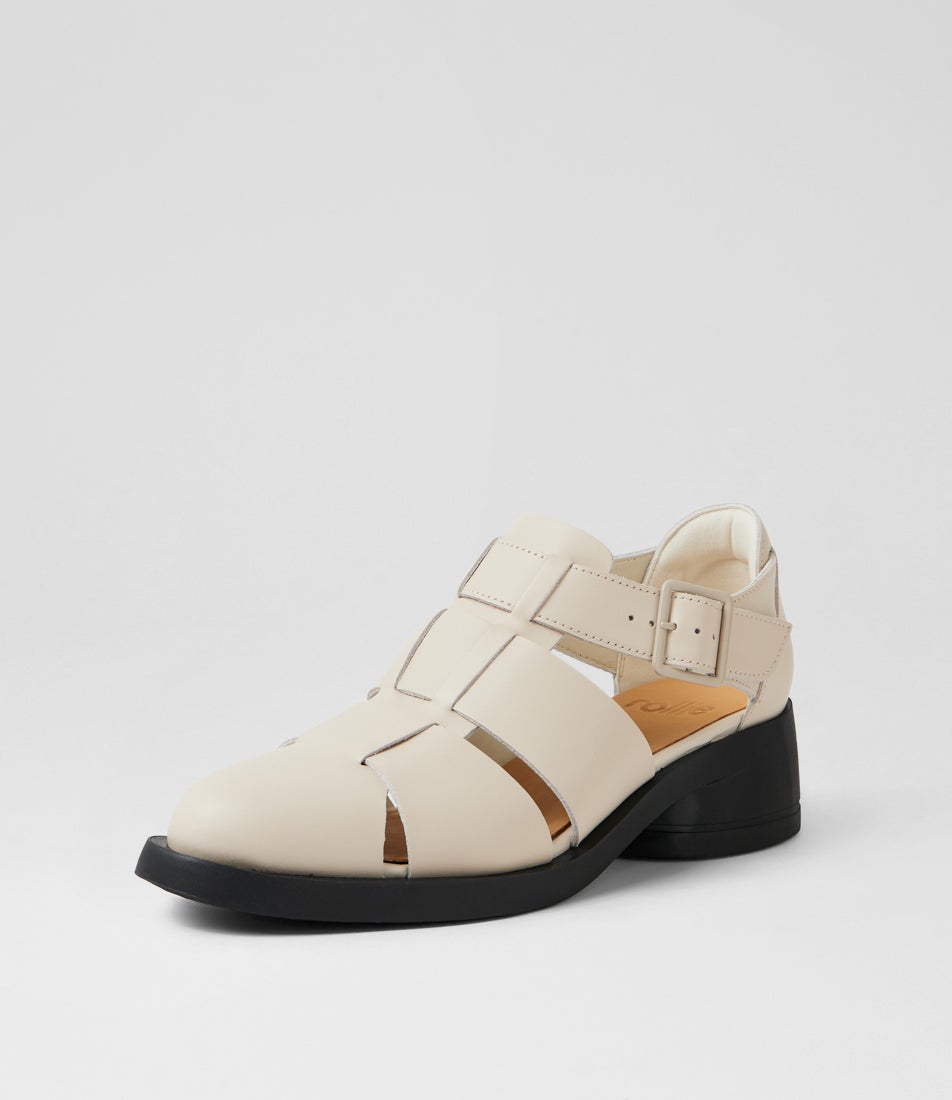 Paris Fisherman Bone Black Leather Flat Shoes