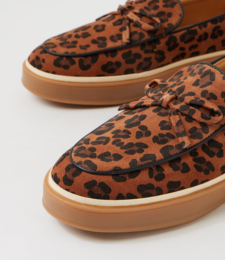 Parsino Leopard Suede Loafers