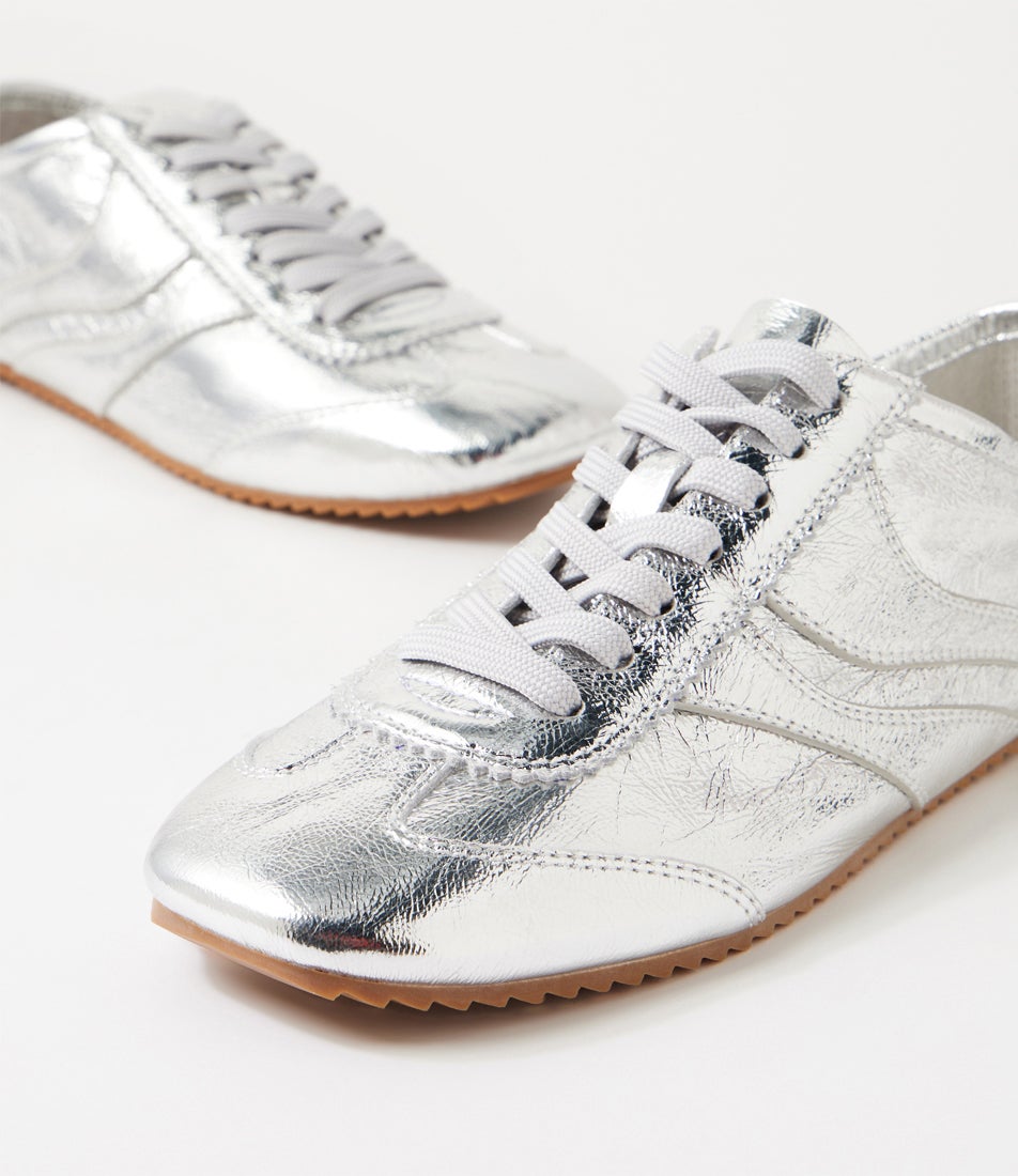 Leilana Silver Leather Sneakers Leilana Silver Leather Sneakers