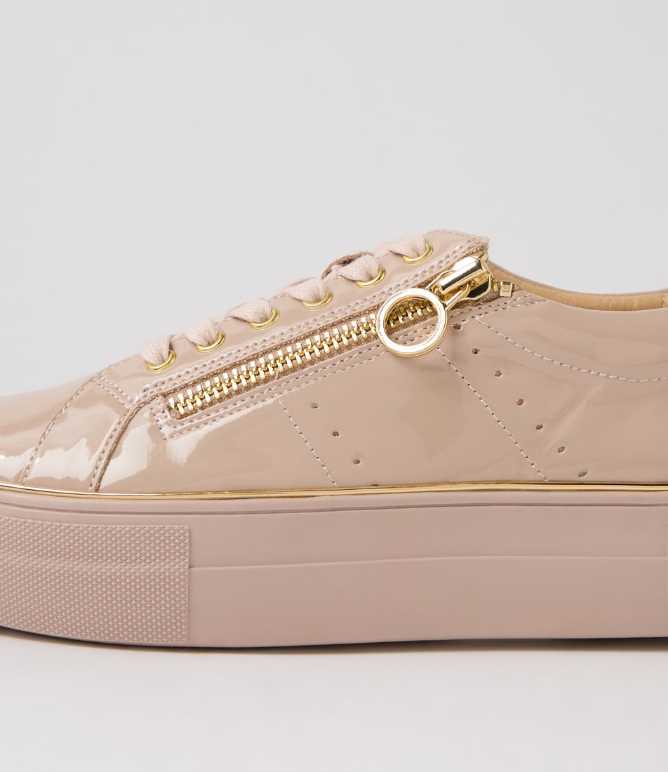 Skillex Taupe Patent Pu Sneakers