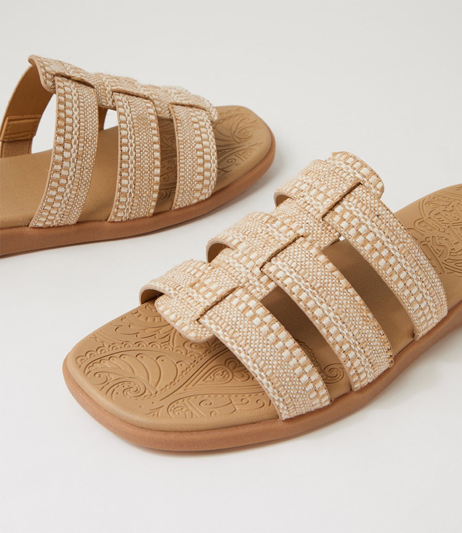 Jellyfish Natural Raffia Slides