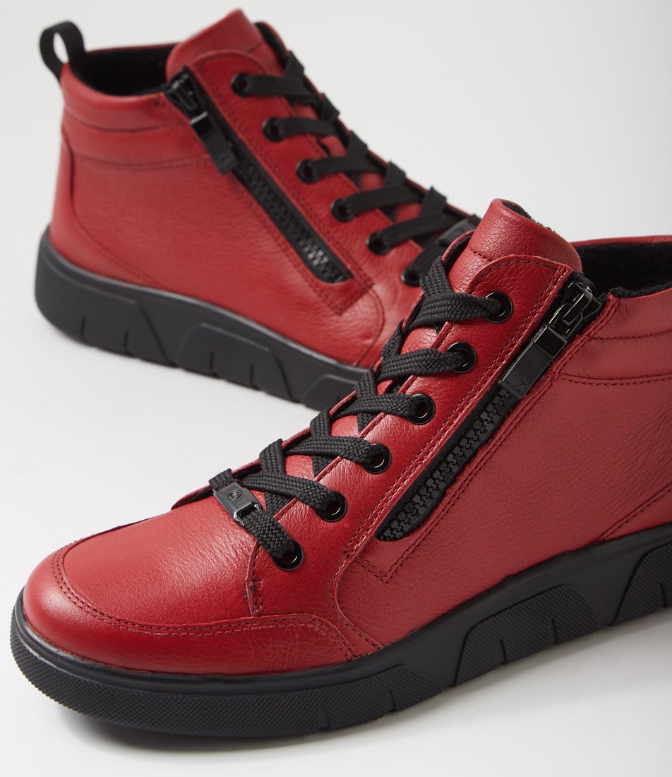 Rom Sport 53 Chilli Red Leather Ankle Boots