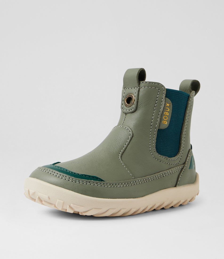 Su Trail Pre Walker Vetiver Leather Ankle Boots