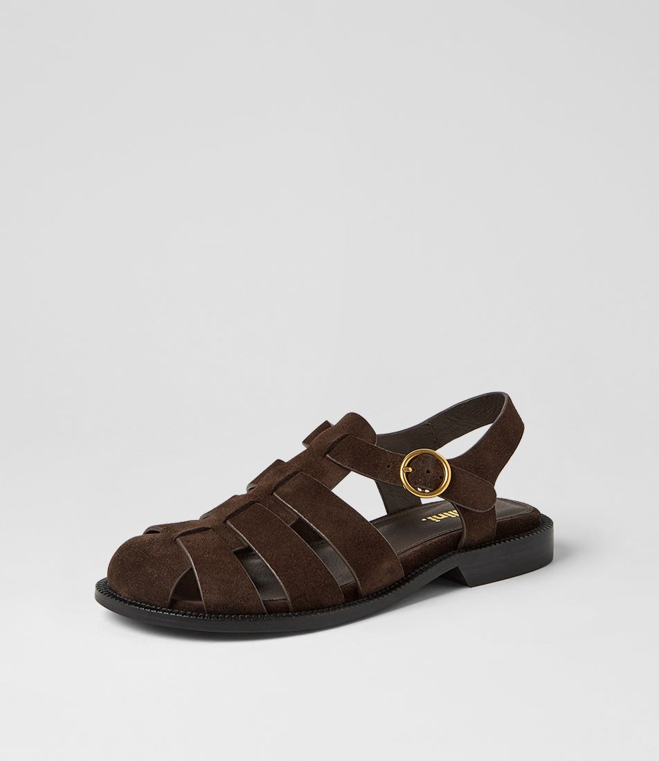 Rowee Dark Choc Suede Flat Shoes