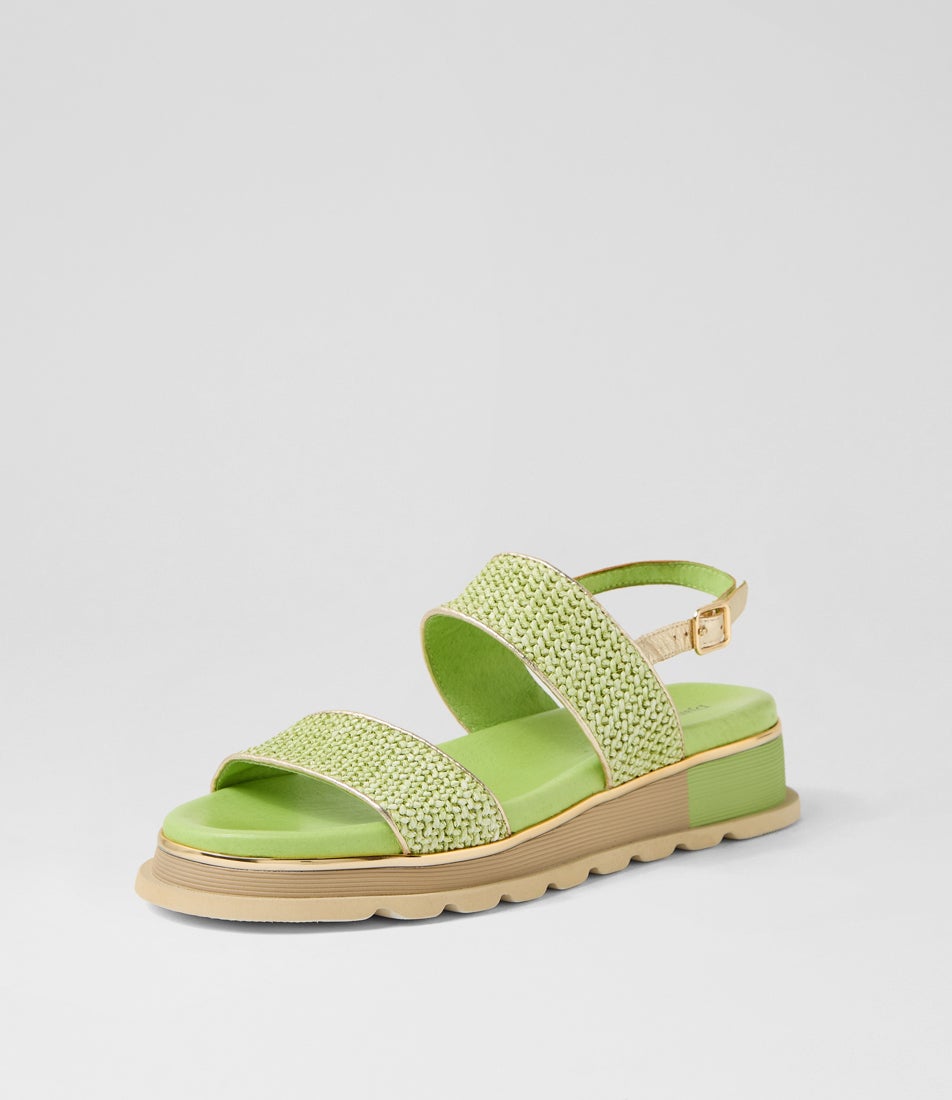 Cadette Apple Gold Fabric Sandals